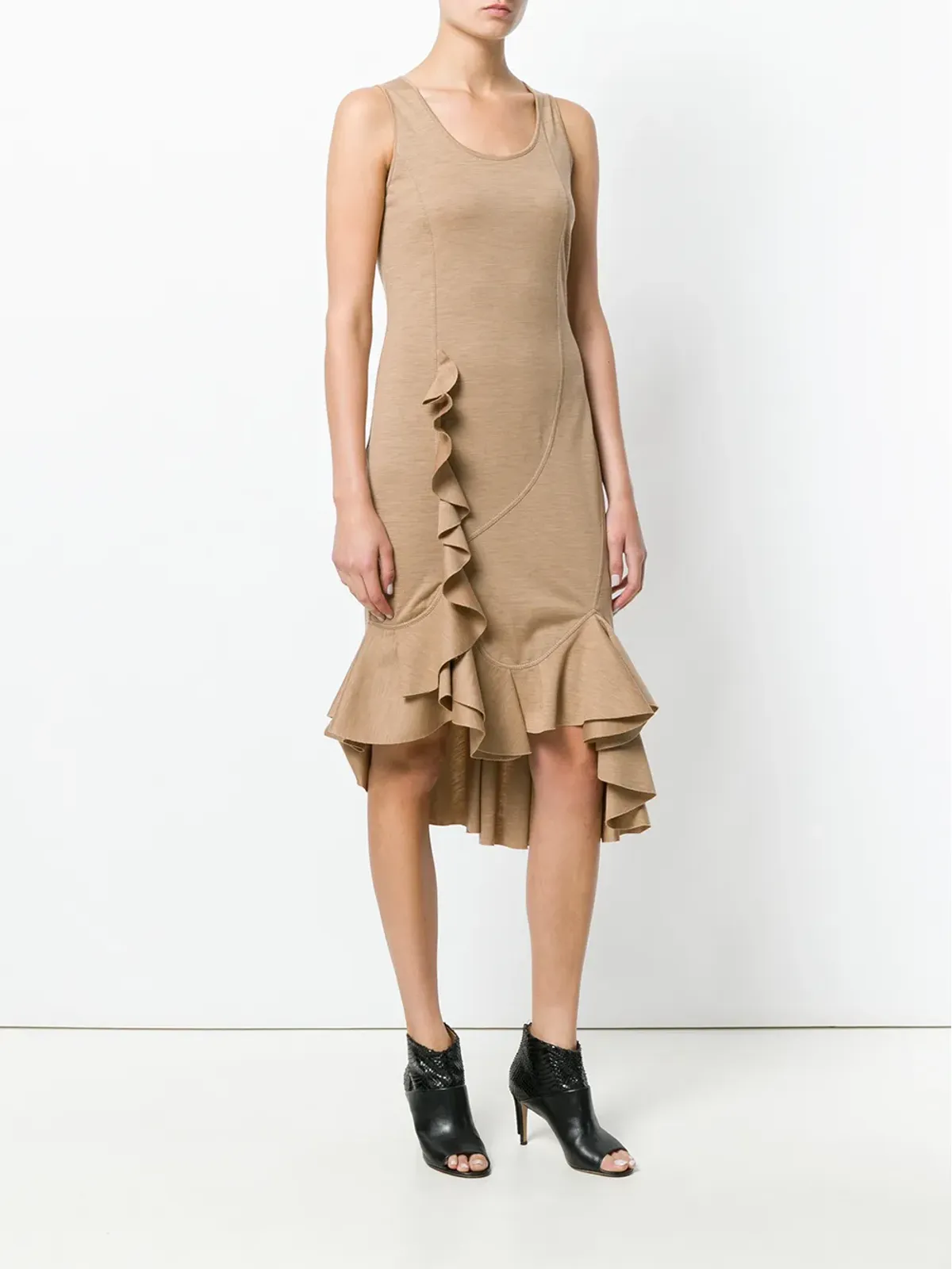 Givenchy knitted frill-hem midi dress - Brown - 画像3