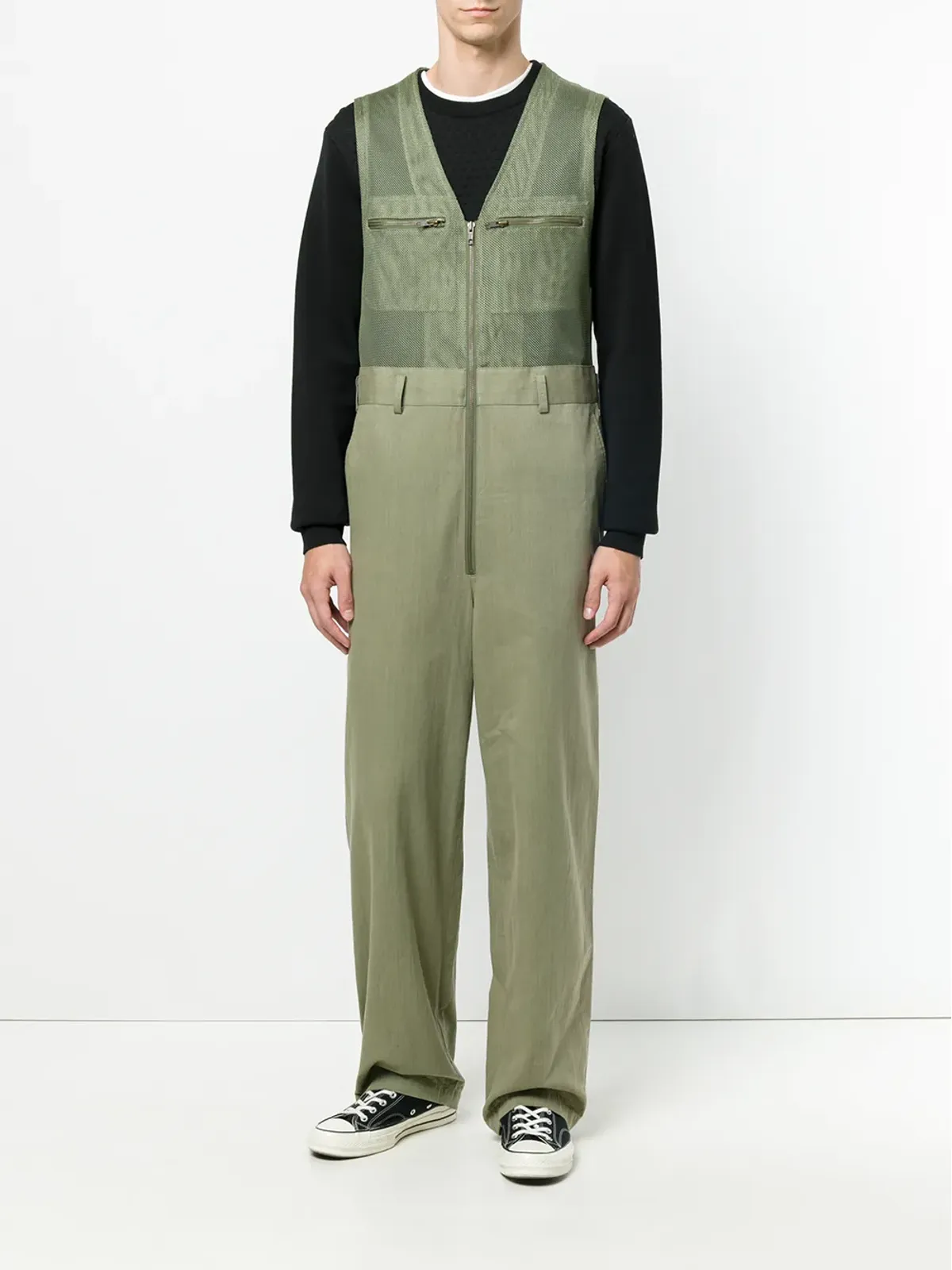 Comme Des Garçons Pre-Owned グリーンのジップ付きジャンプスーツ - 画像2
