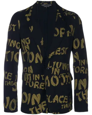 Comme Des Garçons Pre-Owned タイポグラフィックプリント ブレザー - サムネイル1