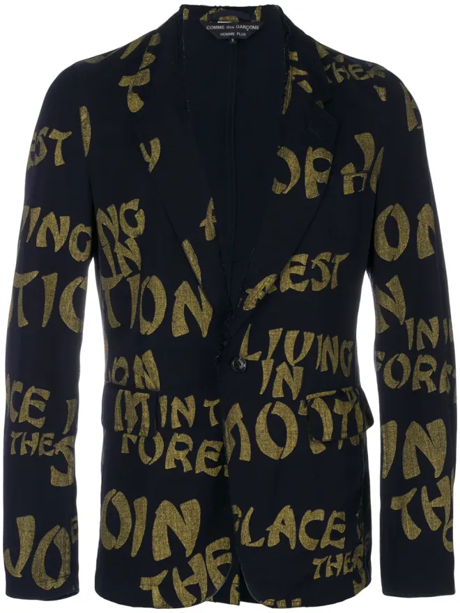 Comme Des Garçons Pre-Owned Comme Des Garçons Pre-Owned タイポグラフィックプリント ブレザーの商品画像