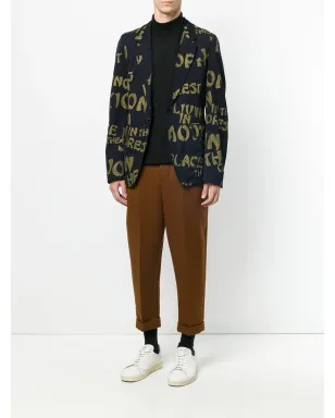 Comme Des Garçons Pre-Owned タイポグラフィックプリント ブレザー - サムネイル2