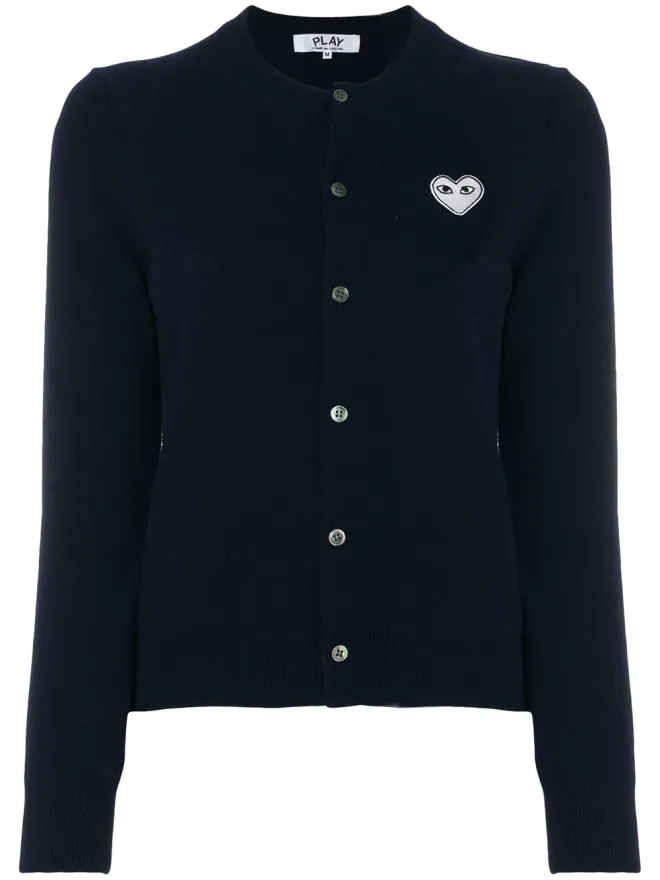 COMME des GARÇONS PLAY Comme Des Garçons Play 刺繍ハート カーディガン ブルーの商品画像