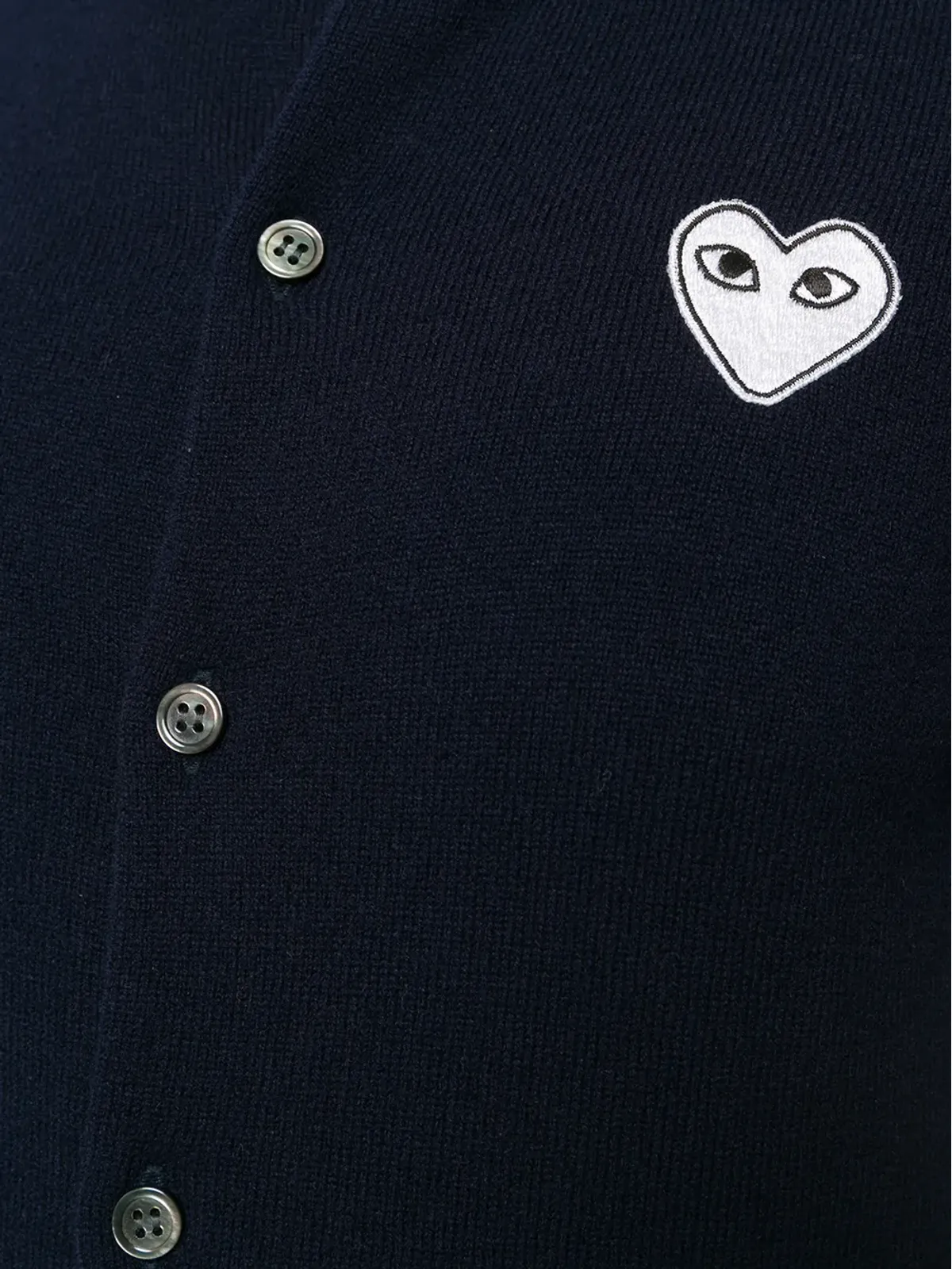 Comme Des Garçons Play 刺繍ハート カーディガン ブルー - 画像5