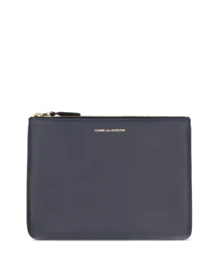 Comme Des Garçons Wallet ロゴプリント レザー ポーチ（ブルー） - サムネイル1