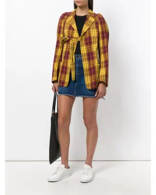 Comme Des Garçons Pre-Owned タータンチェック タイアップブレザー - サムネイル2