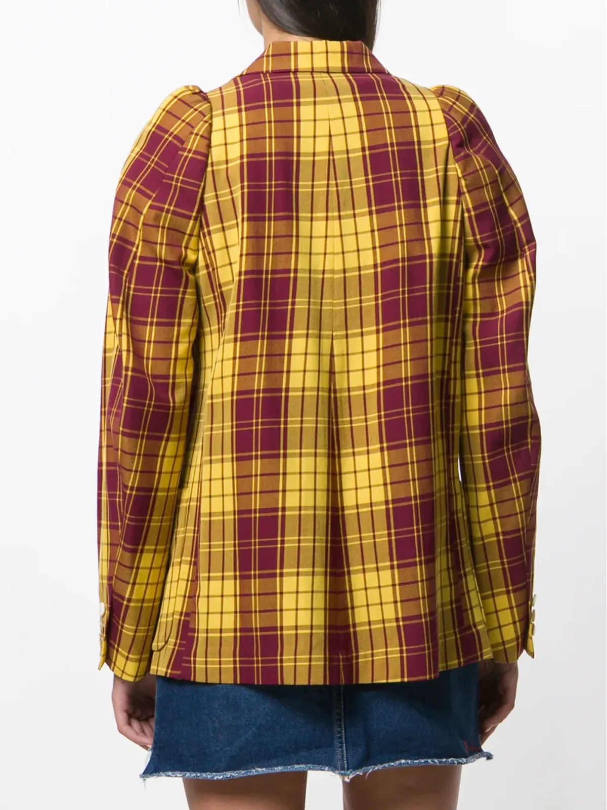 Comme Des Garçons Pre-Owned タータンチェック タイアップブレザー - 画像4