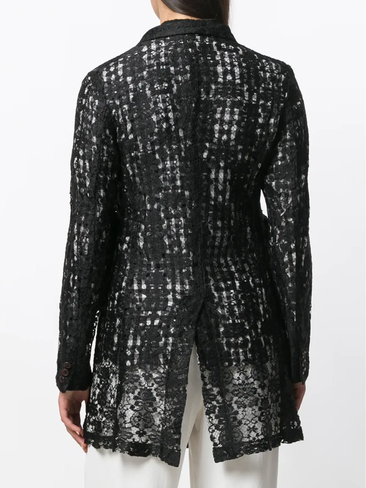Comme Des Garçons Pre-Owned ミディ丈レースジャケット - 画像4