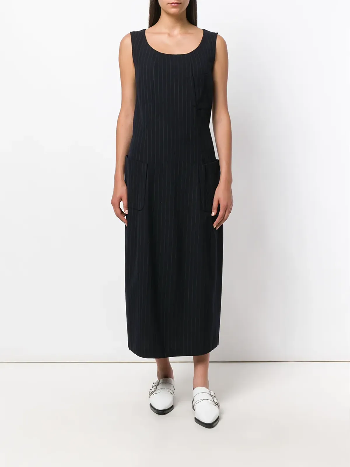 Comme Des Garçons Pre-Owned 1992年 ピンストライプ ミディドレス - 画像2