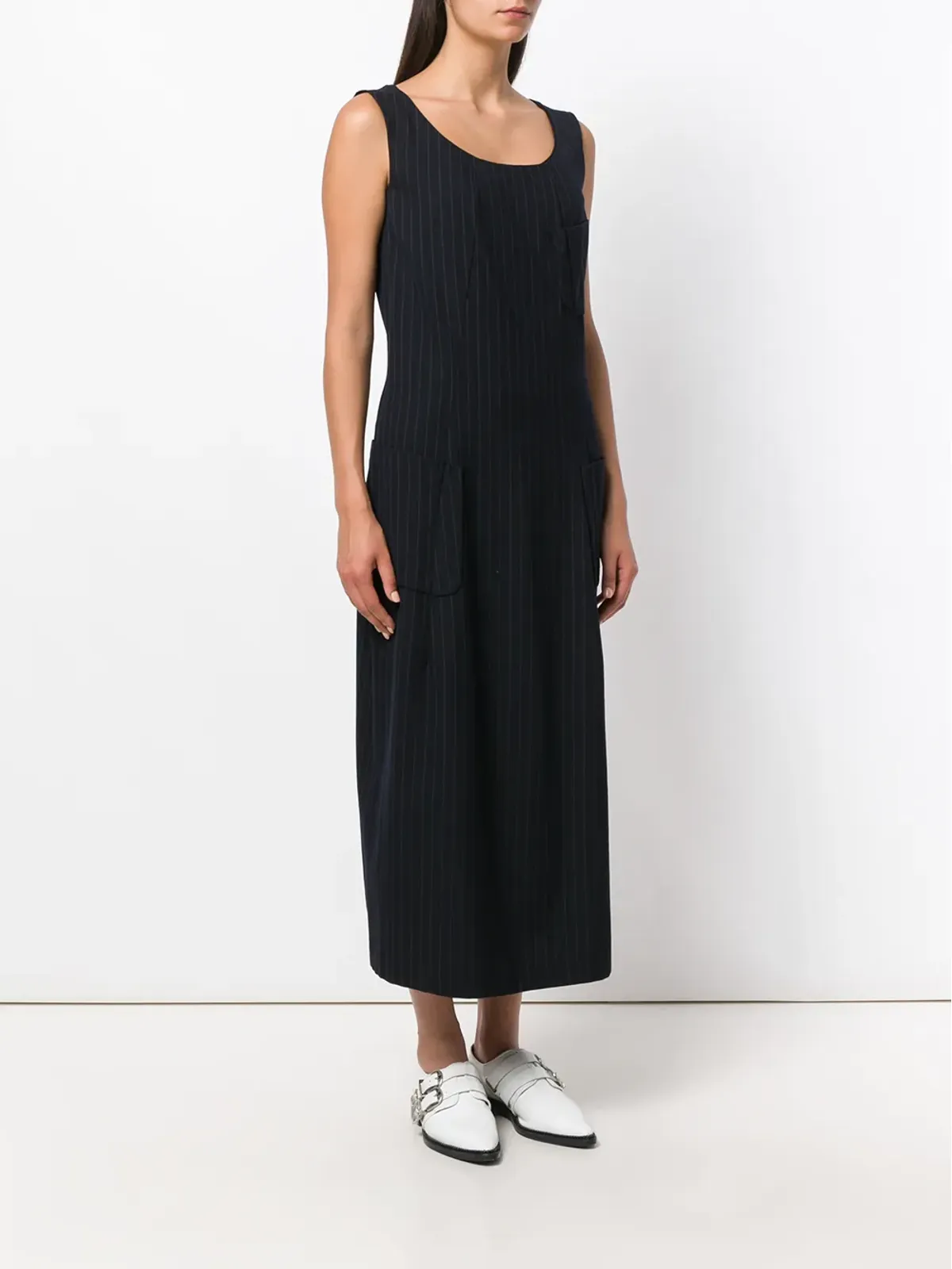 Comme Des Garçons Pre-Owned 1992年 ピンストライプ ミディドレス - 画像3