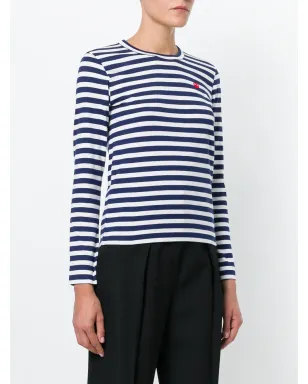 Comme Des Garçons Play ストライプ柄Tシャツ - サムネイル3