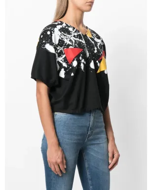 Kansai Yamamoto Pre-Owned 1980年代 ペイントスプラッタプリント Tシャツ - ブラック - サムネイル3