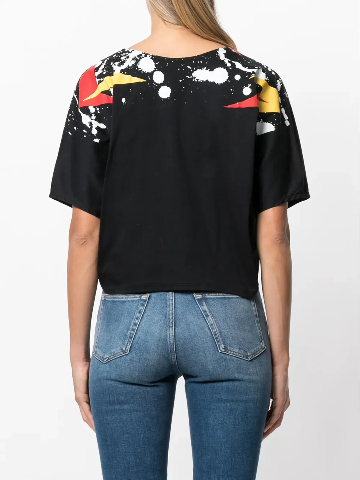 Kansai Yamamoto Pre-Owned 1980年代 ペイントスプラッタプリント Tシャツ - ブラック - 画像4