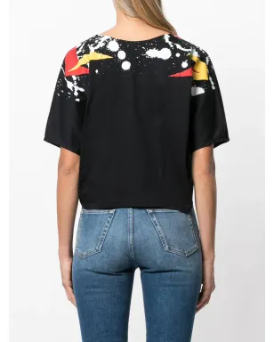 Kansai Yamamoto Pre-Owned 1980年代 ペイントスプラッタプリント Tシャツ - ブラック - サムネイル4