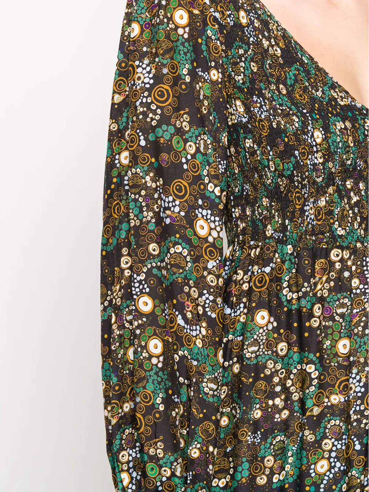Rixo Lottie Klimt Wave-print tiered dress - Black - 画像5