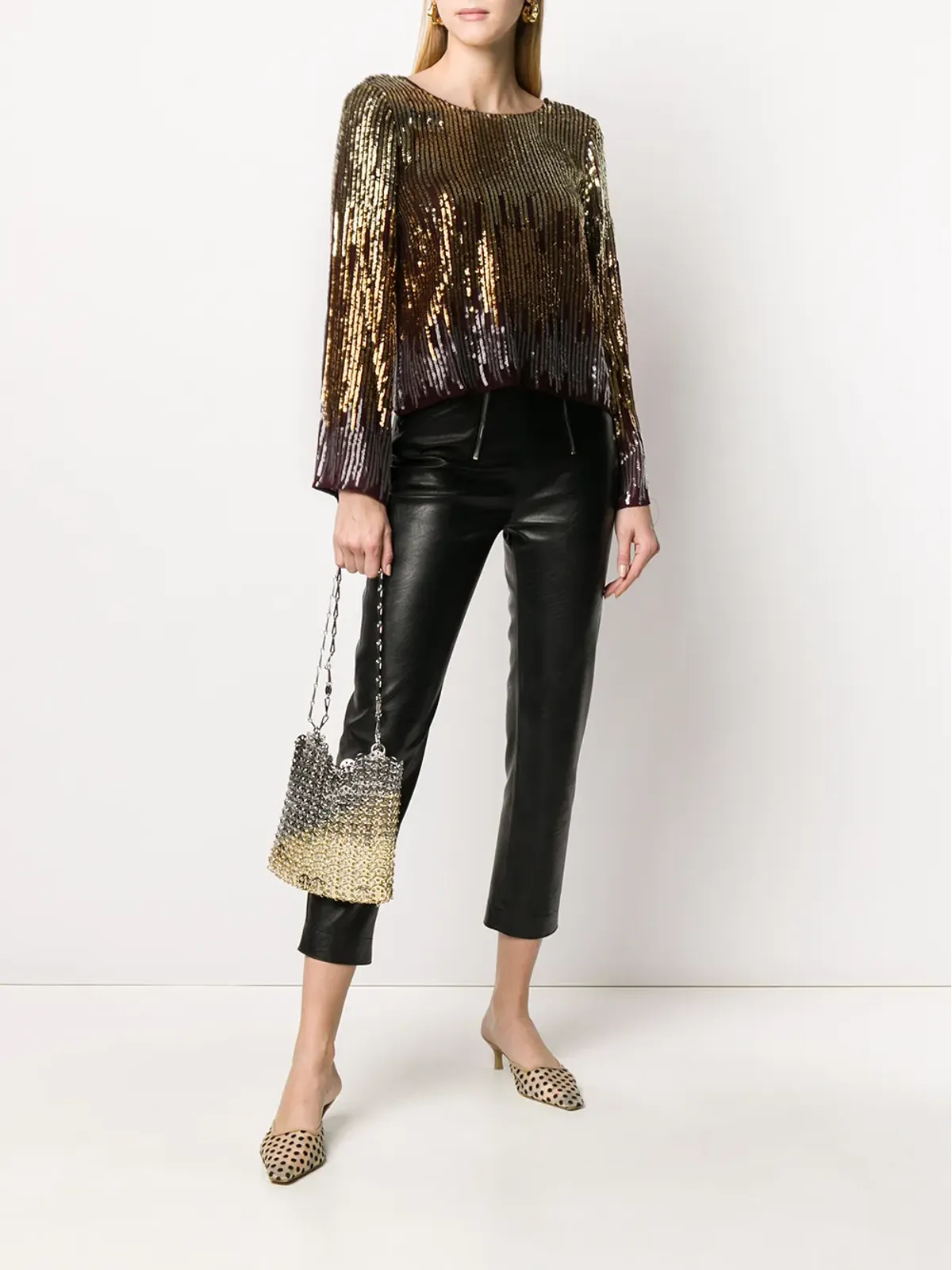 Rixo Bettina ombré sequinned blouse - Gold - 画像2