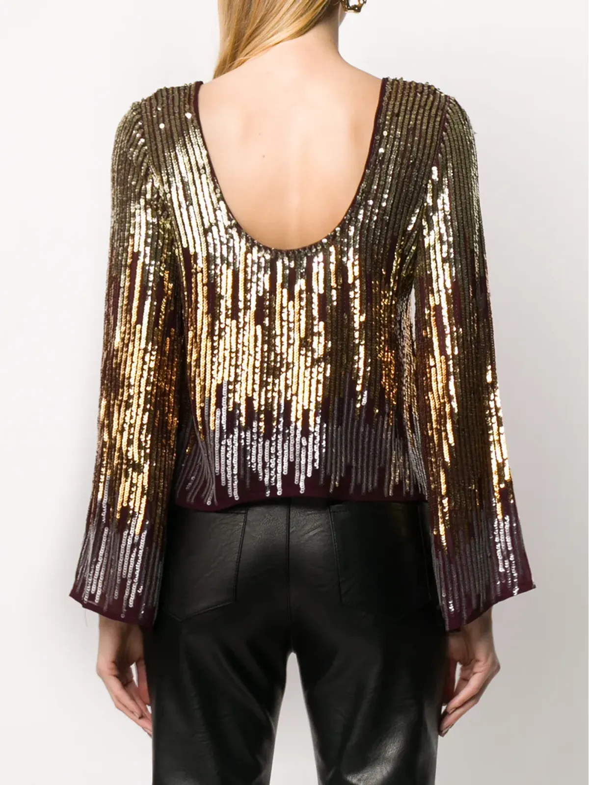 Rixo Bettina ombré sequinned blouse - Gold - 画像4