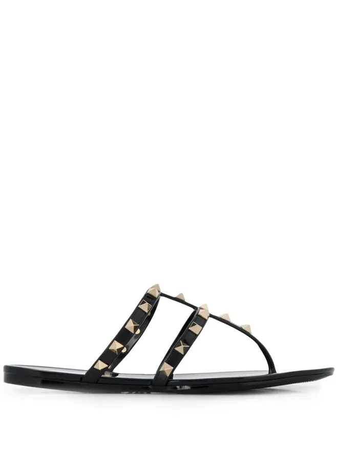 Valentino Garavani Valentino Garavani ロックスタッド トングサンダル（ブラック）の商品画像