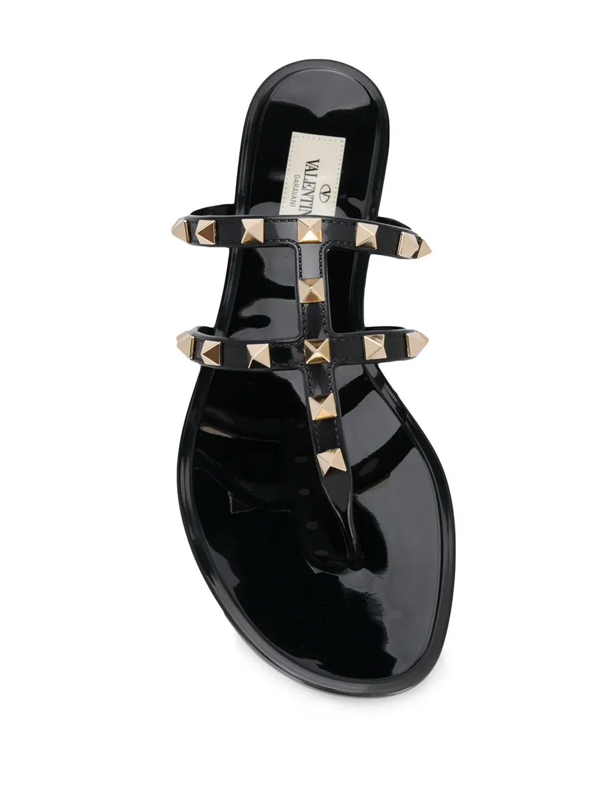 Valentino Garavani ロックスタッド トングサンダル（ブラック） - 画像4