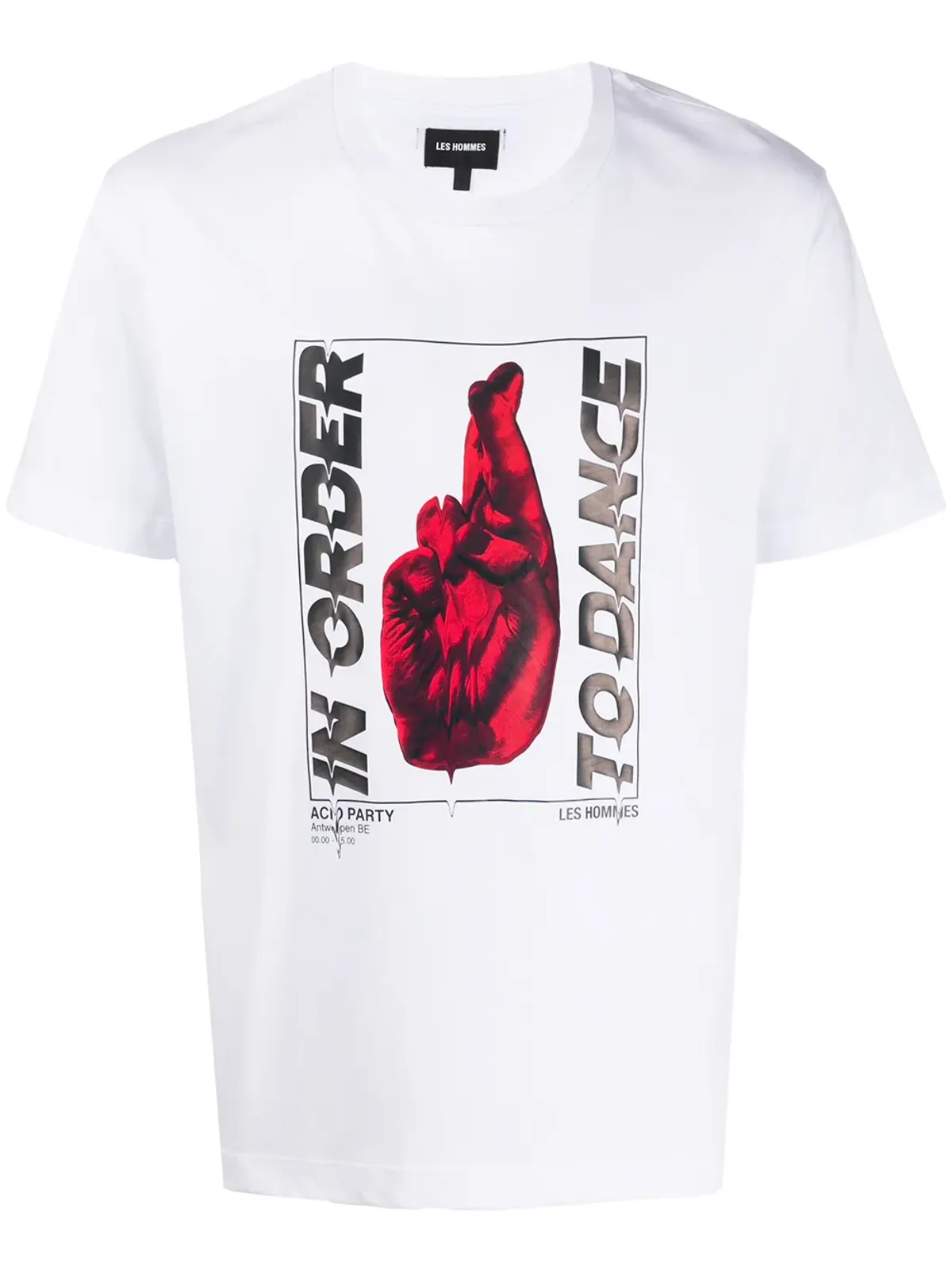LES HOMMES グラフィックプリント コットン Tシャツ（ホワイト） - 画像1