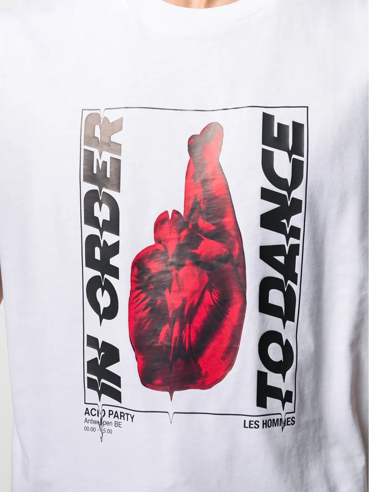 LES HOMMES グラフィックプリント コットン Tシャツ（ホワイト） - 画像5