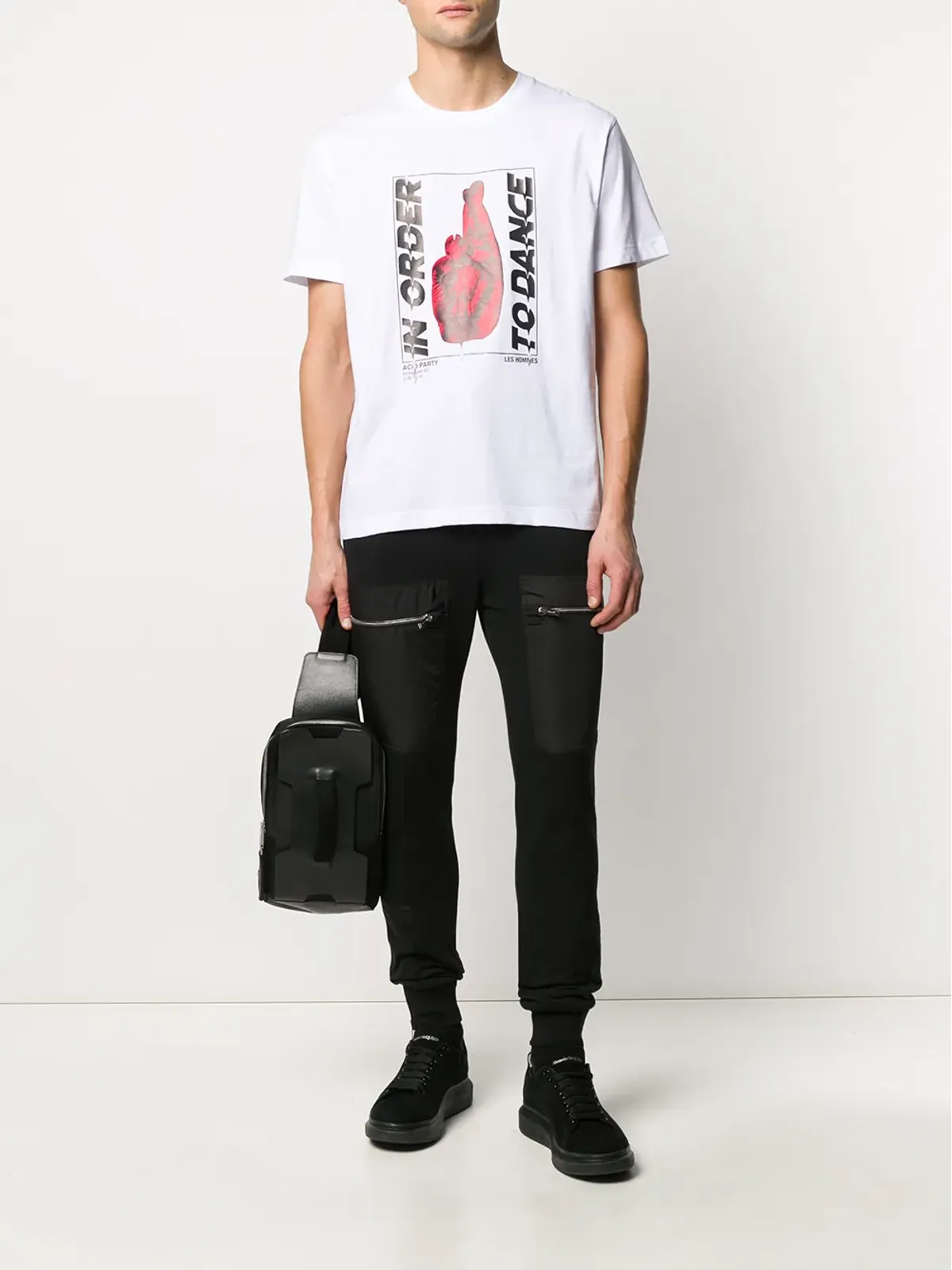 LES HOMMES グラフィックプリント コットン Tシャツ（ホワイト） - 画像2