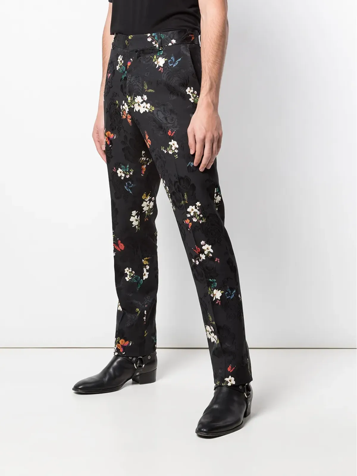 AMIRI 花柄刺繍プリーツパンツ - 画像3