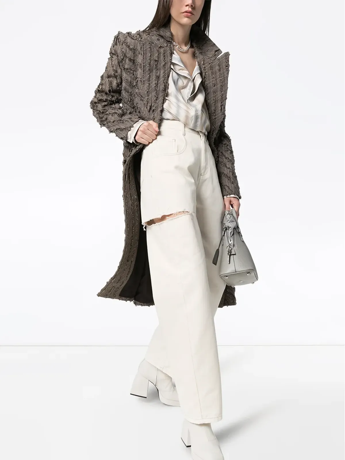 Maison Margiela ダメージ加工ストレートジーンズ - ホワイト - 画像2