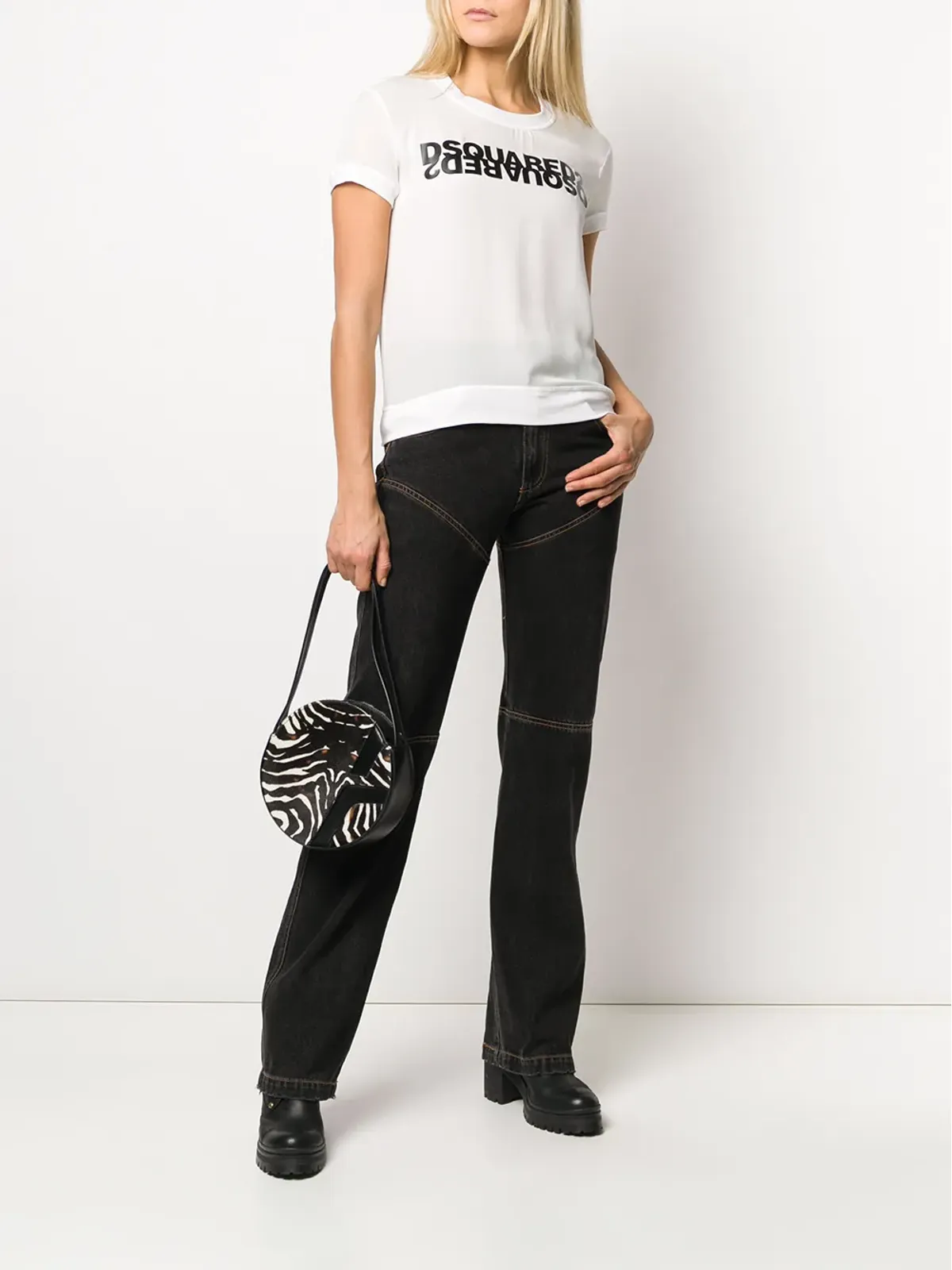 DSQUARED2 ミラーロゴ・ジョージェット・トップス - 画像2