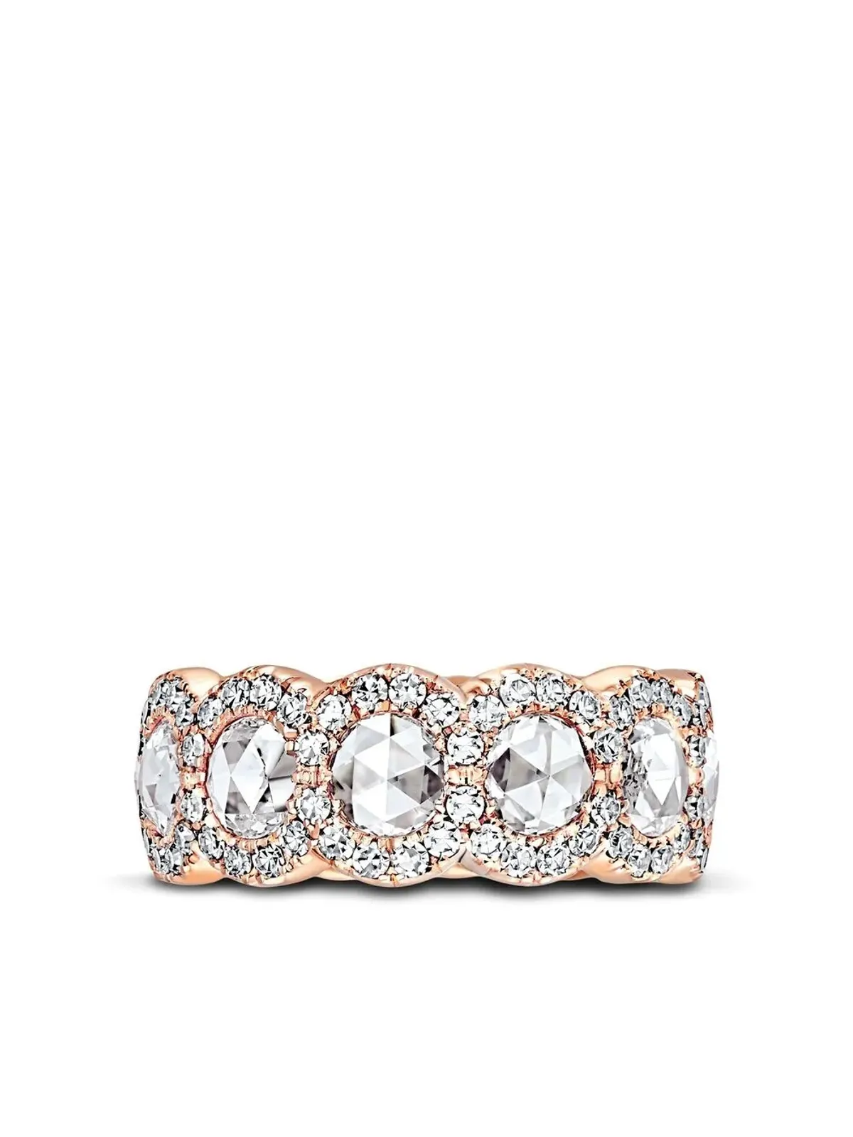 David Morris 18K ローズゴールド ローズカット・ダイヤモンド 1列 エタニティリング - ピンク - 画像1