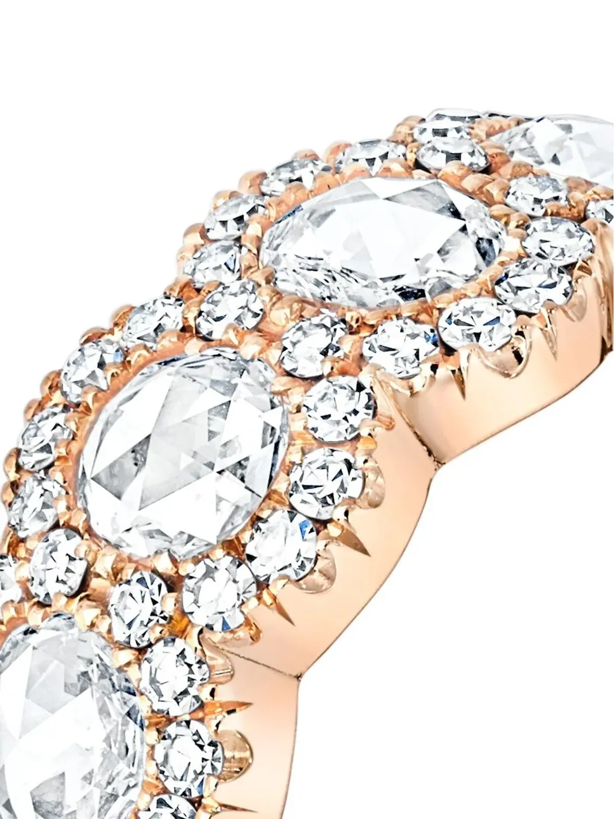 David Morris 18K ローズゴールド ローズカット・ダイヤモンド 1列 エタニティリング - ピンク - 画像4