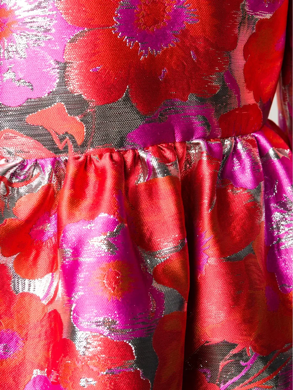 MSGM フローラルジャカード フレアドレス - 画像5