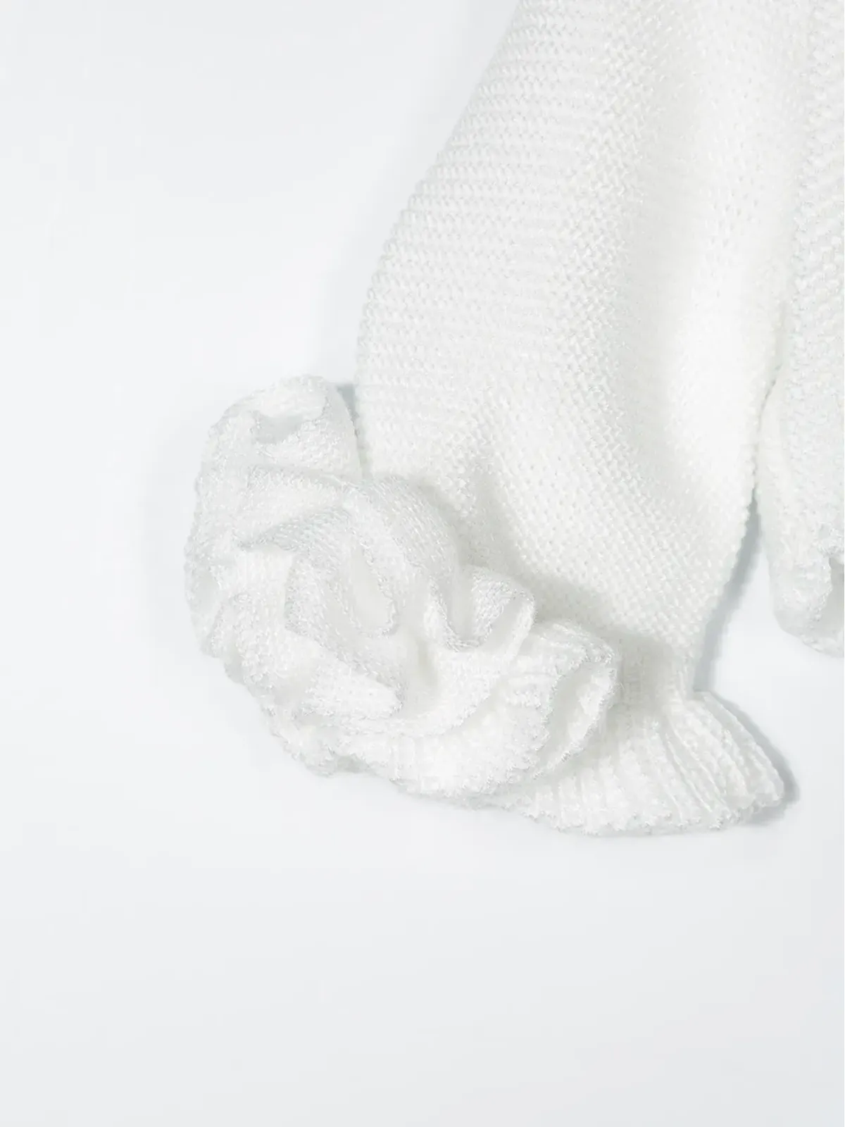Mimilù ラッフルカフス スカラップカーディガン - White - 画像3