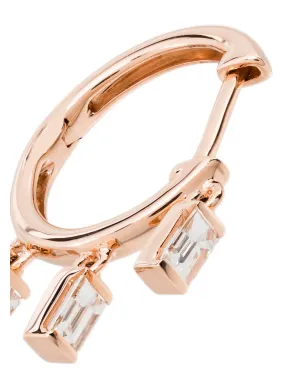 Anita Ko 18Kローズゴールド バゲットダイヤモンド フープピアス - サムネイル3