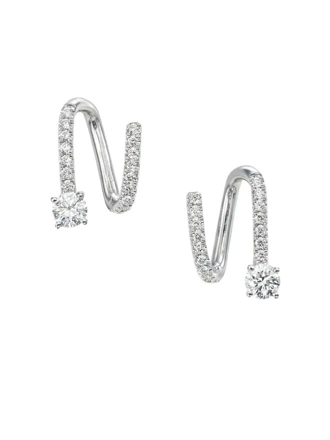 Anita Ko Anita Ko 18K ホワイトゴールド ダイヤモンド スパイラル イヤリングの商品画像