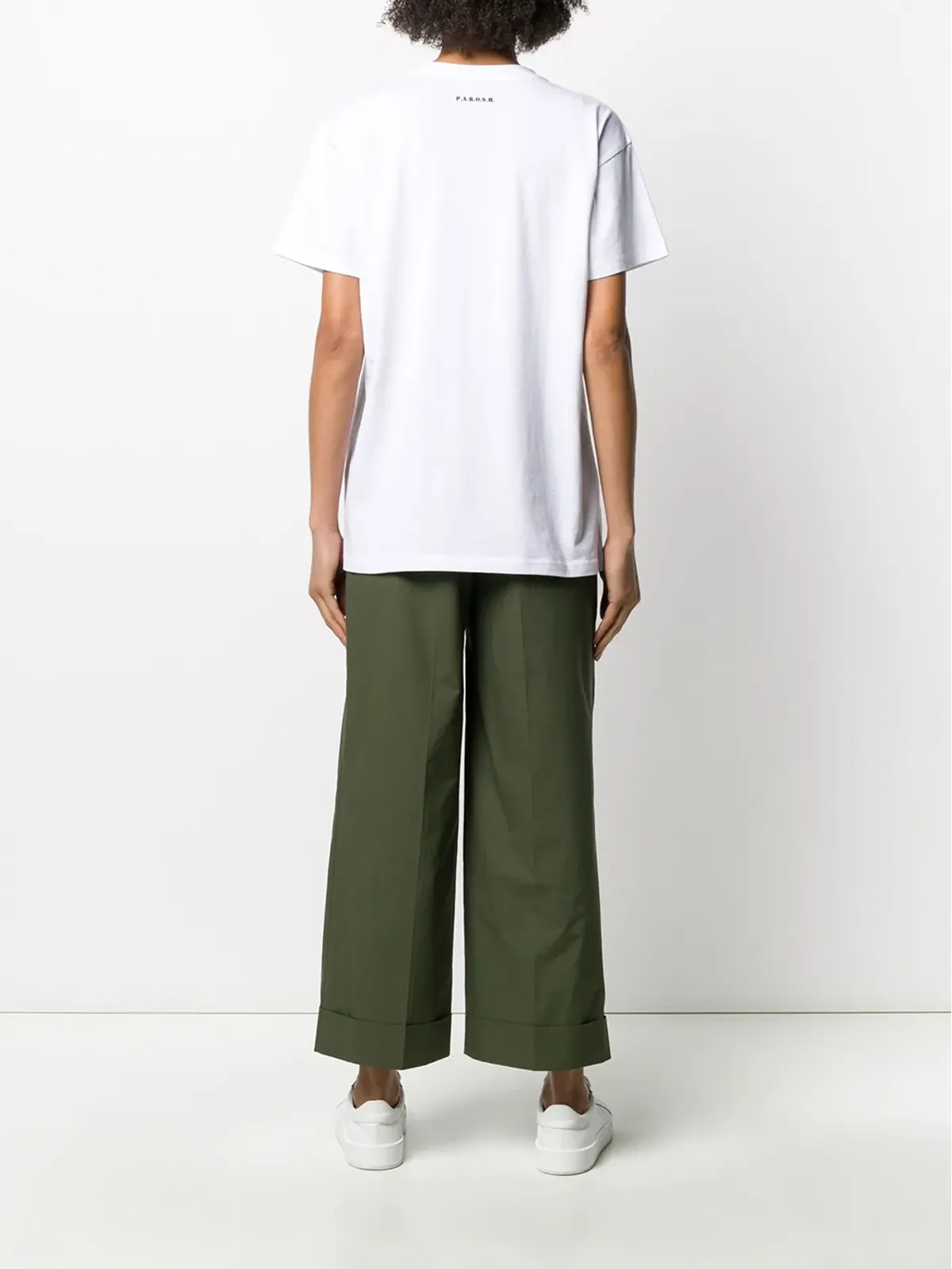 P.A.R.O.S.H. クリスタルビジュー付き クルーネックTシャツ - 画像4
