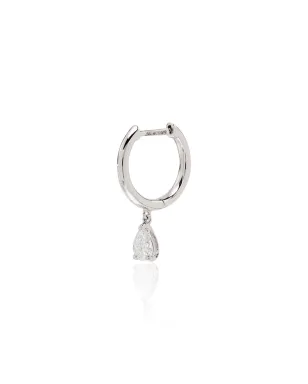 Anita Ko 18Kホワイトゴールド ペアカット ダイヤモンド フープピアス - サムネイル1