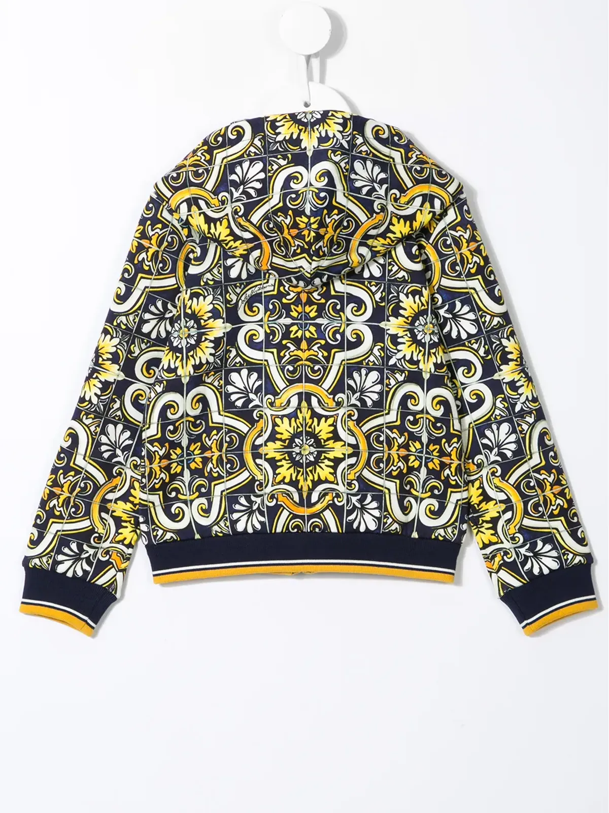 Dolce & Gabbana Kids マジョリカプリント ジップアップフーディ - 画像2
