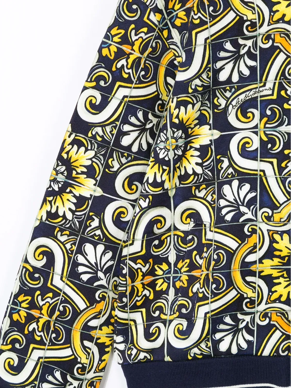Dolce & Gabbana Kids マジョリカプリント ジップアップフーディ - 画像3
