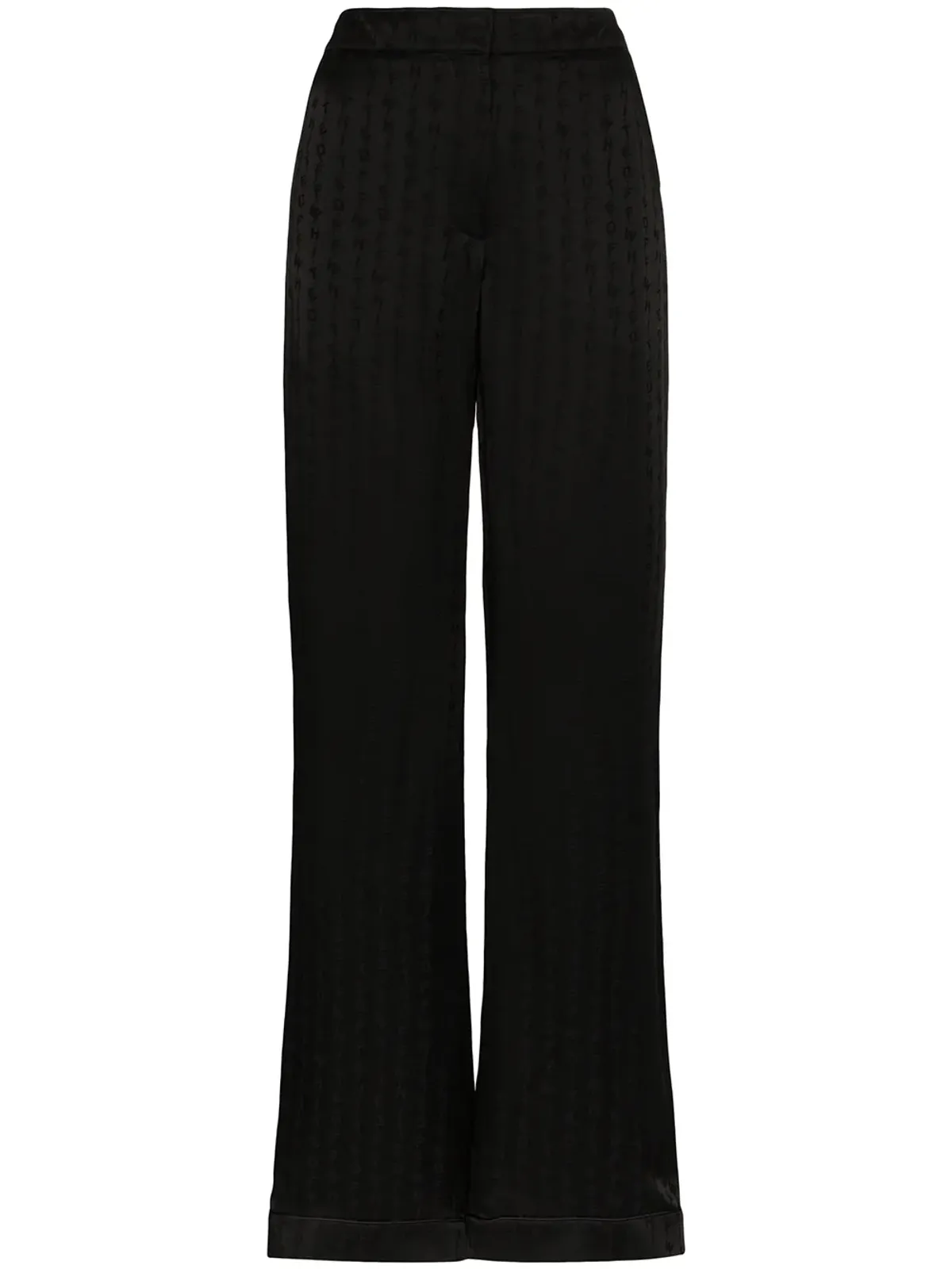 Off-White アルファベット柄ワイドレッグパンツ - ブラック - 画像1