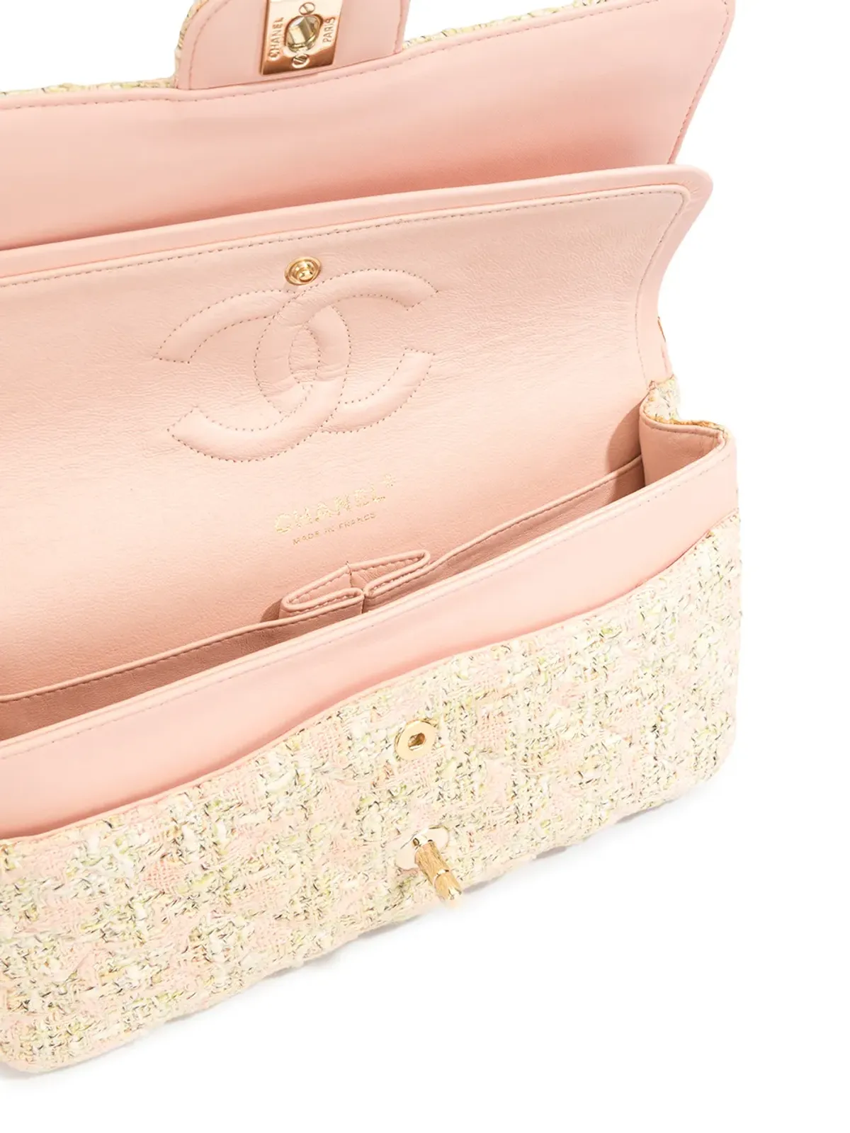 CHANEL ビンテージ 2006 ツイード ダブルフラップ ショルダーバッグ - マルチカラー - 画像5