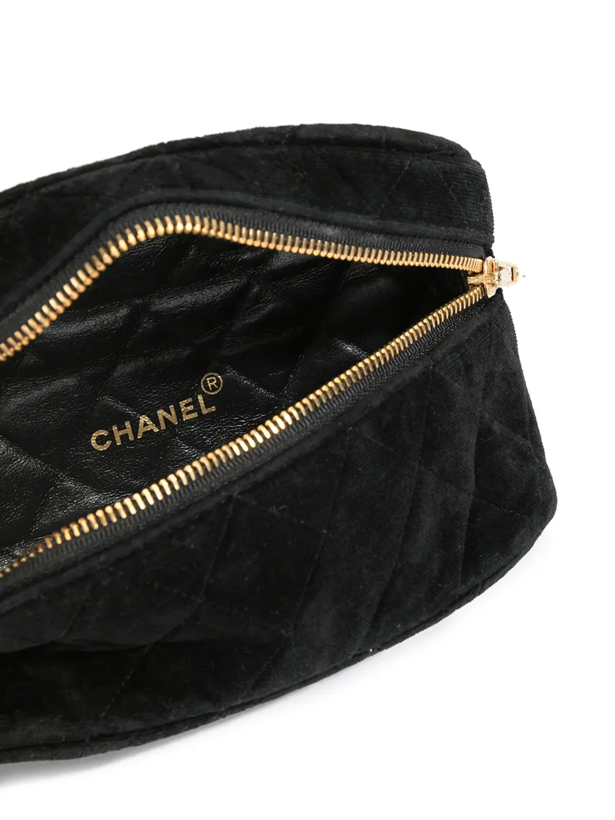 CHANEL Pre-Owned 1997年製 ダイヤモンドキルティング チェーンベルトバッグ ブラック - 画像5