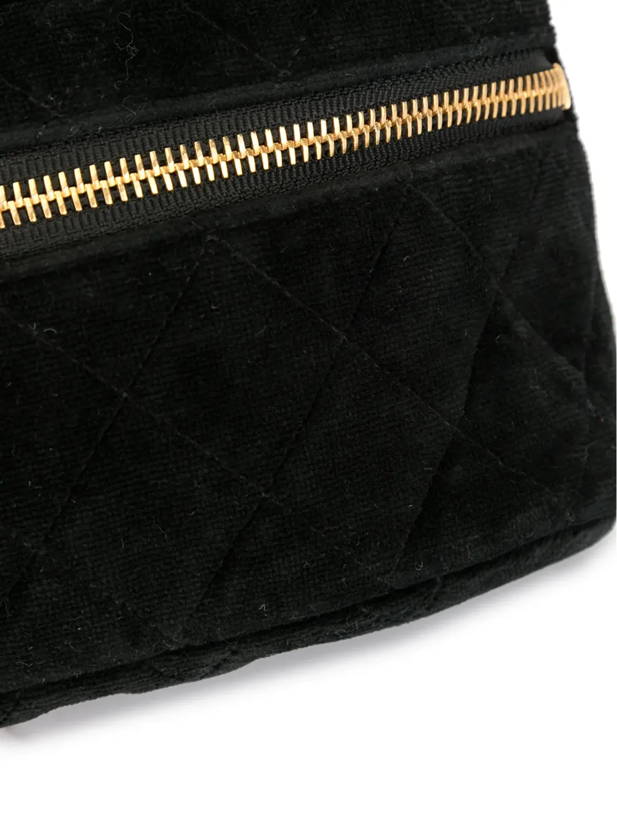 CHANEL Pre-Owned 1997年製 ダイヤモンドキルティング チェーンベルトバッグ ブラック - 画像4