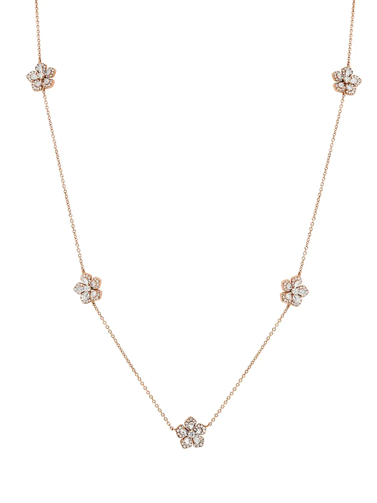 David Morris 18K ローズゴールド ダイヤモンド Miss Daisy Sautoir ネックレス - ピンク - 画像2