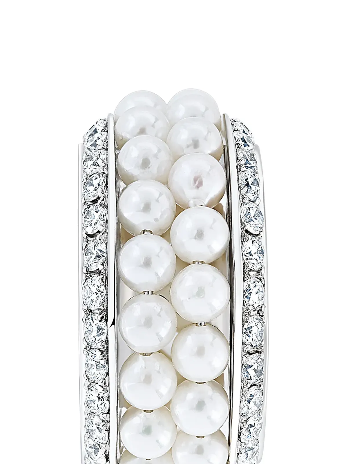 David Morris 18K ホワイトゴールド ダイヤモンド ダブルロウ リング - 画像3
