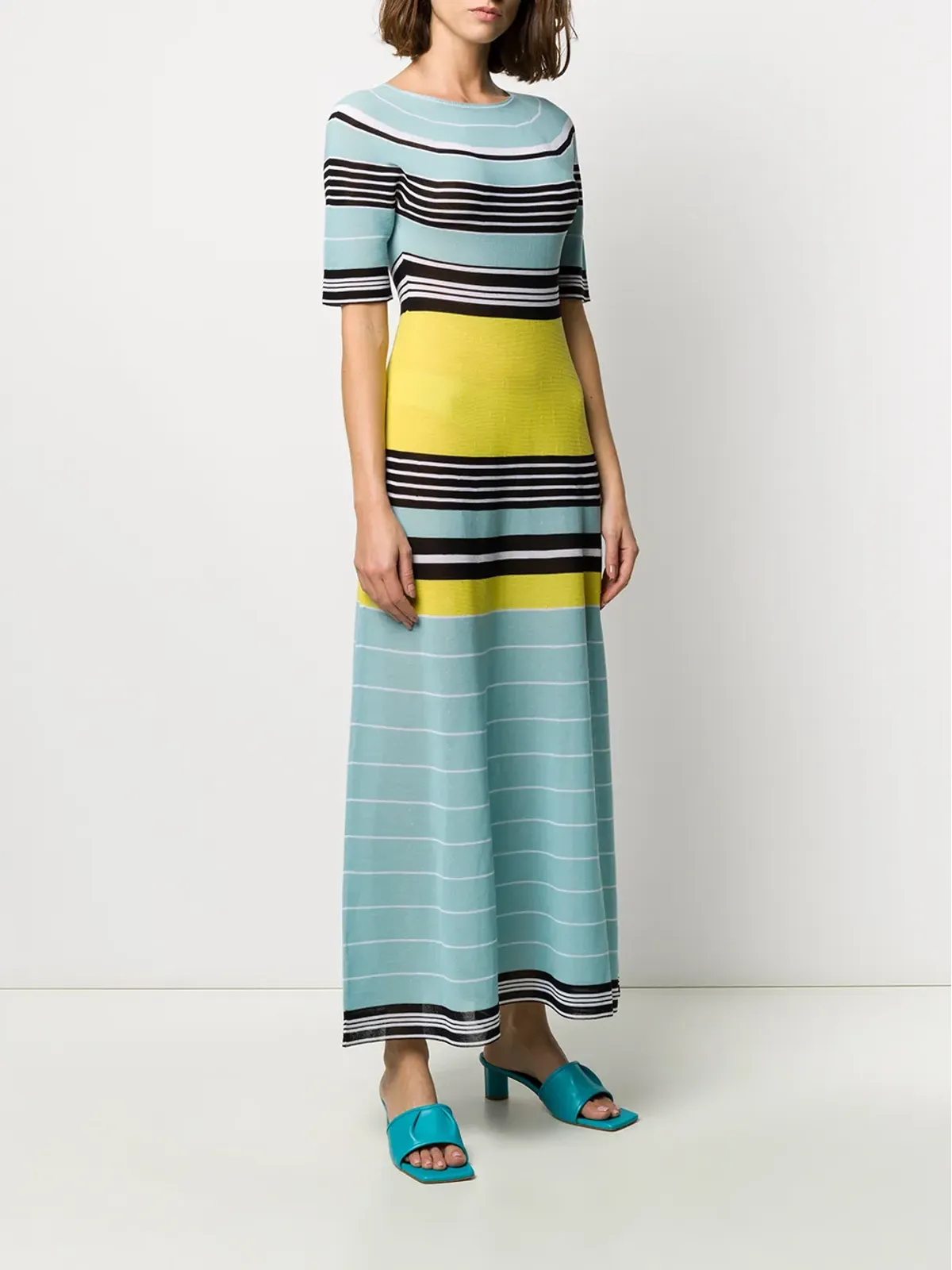 Lanvin ストライプ入りロングニットドレス - 画像3