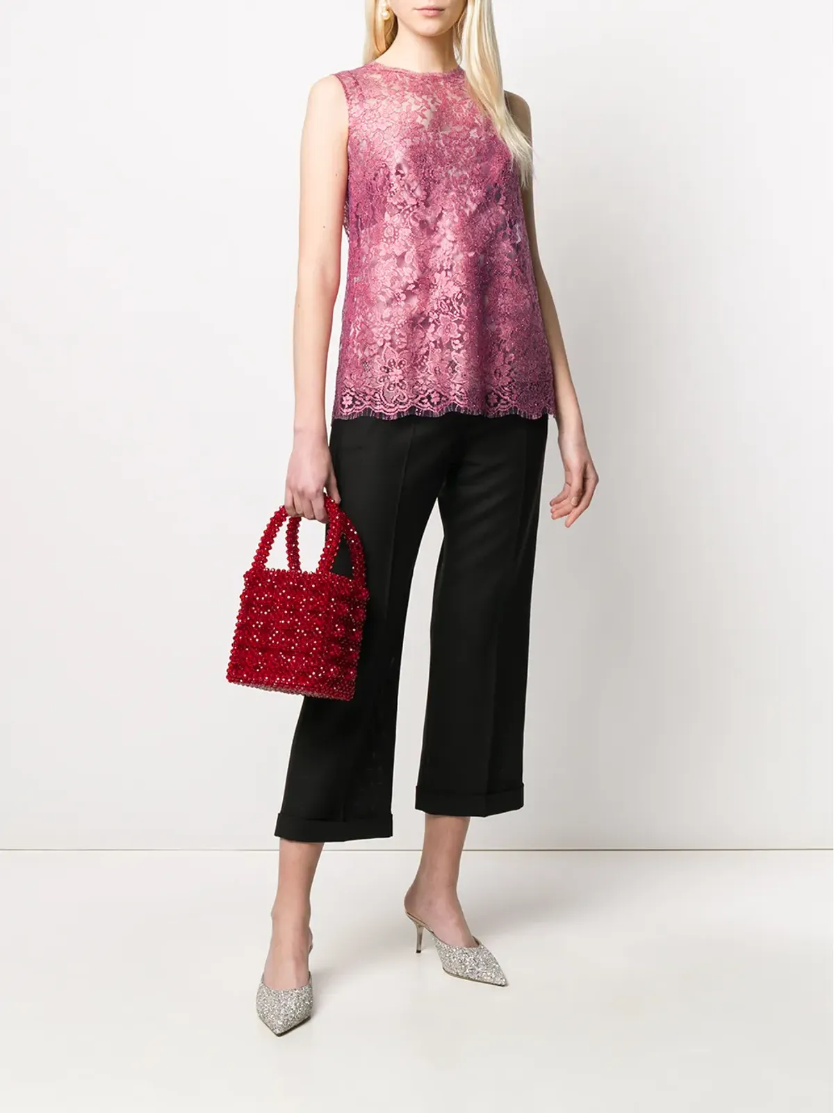 Dolce & Gabbana 花柄レースのノースリーブブラウス - 画像2
