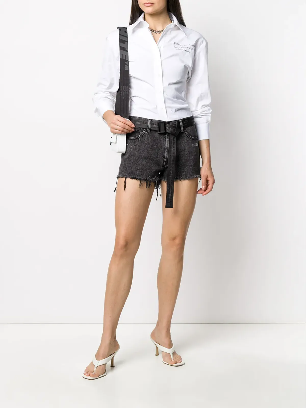 Off-White ドレープディテール長袖シャツ - 画像2