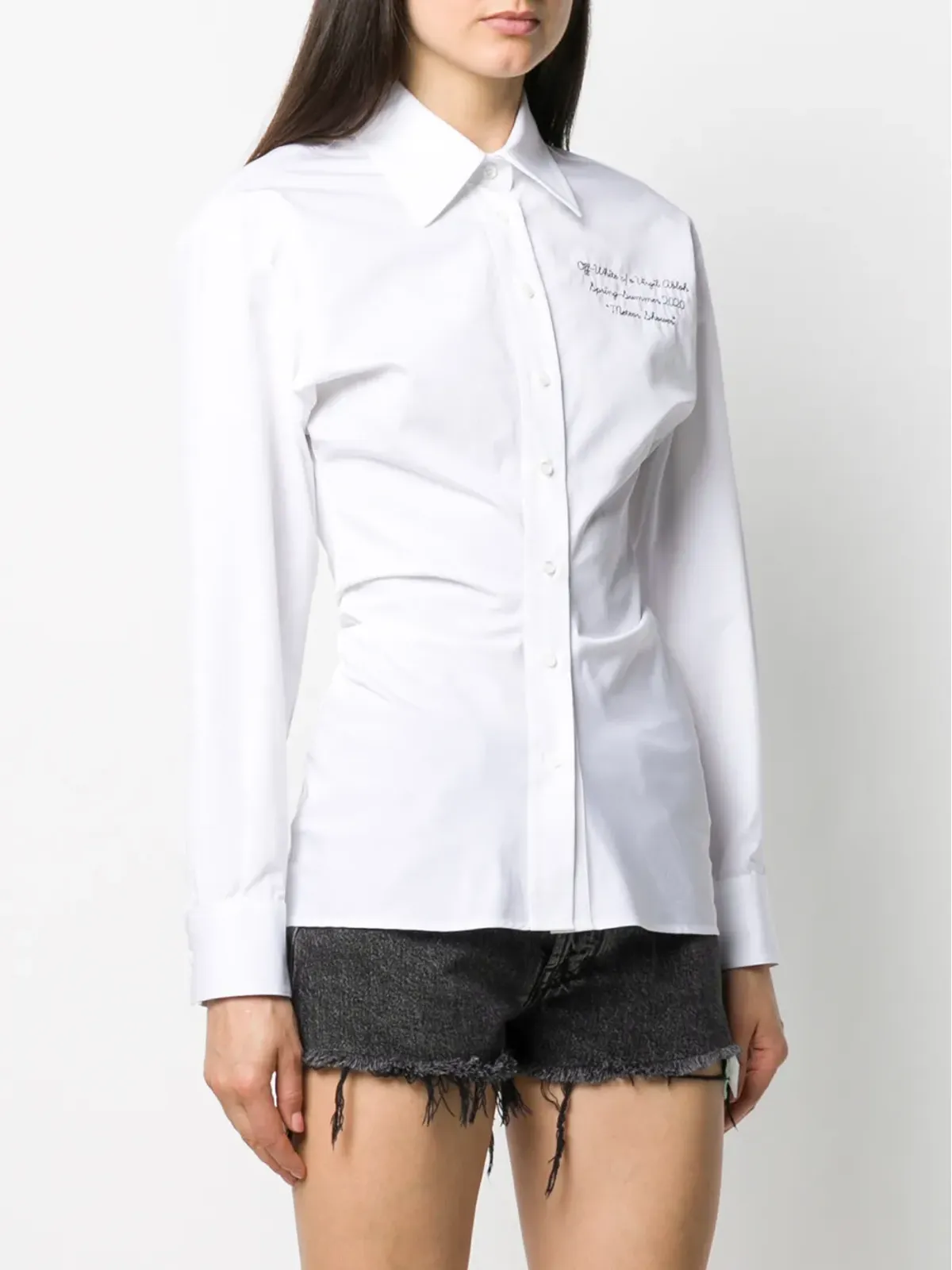 Off-White ドレープディテール長袖シャツ - 画像3