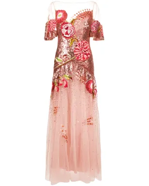 Temperley London フローラル刺繍スパンコール付きチュールガウン - サムネイル1