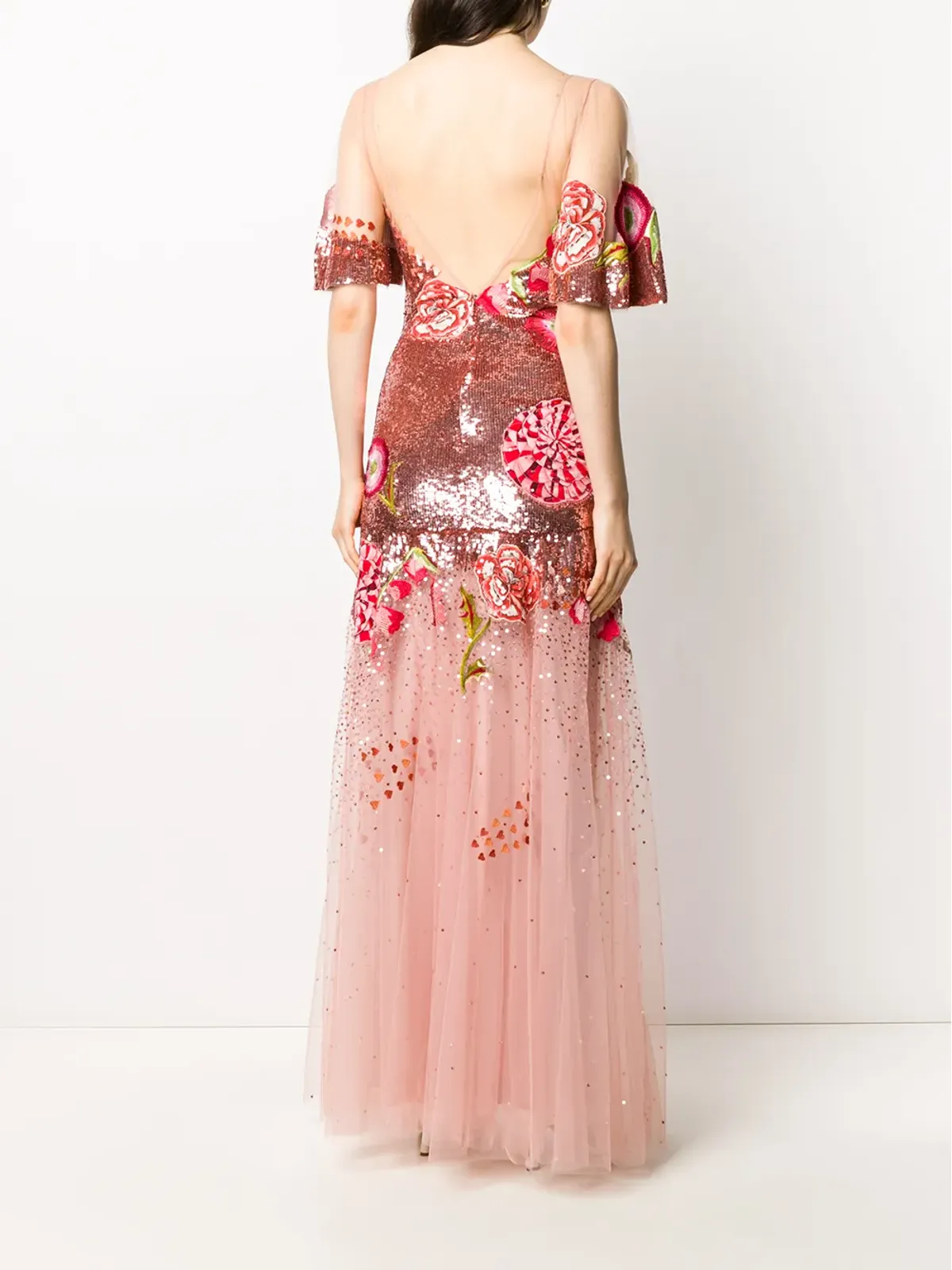Temperley London フローラル刺繍スパンコール付きチュールガウン - 画像4